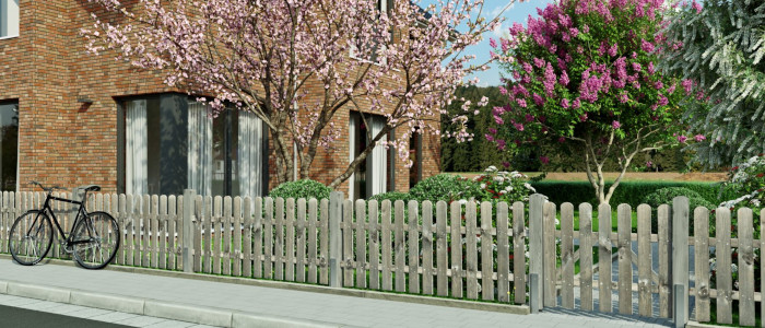 T&J Holz Vorgartenzaun BLACKLINE