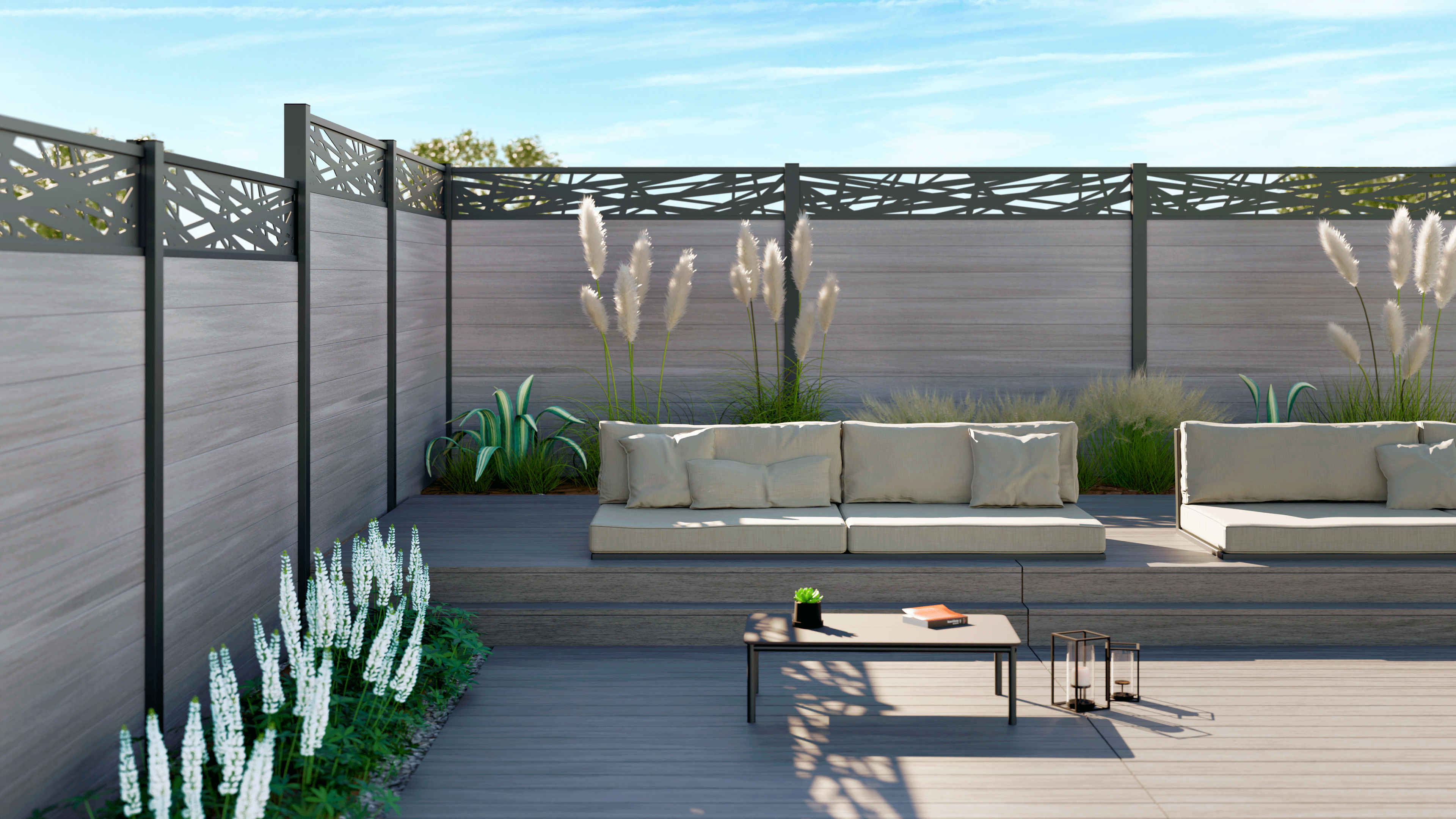 Fiberdeck WPC BOSTON Sichtschutz Zaun