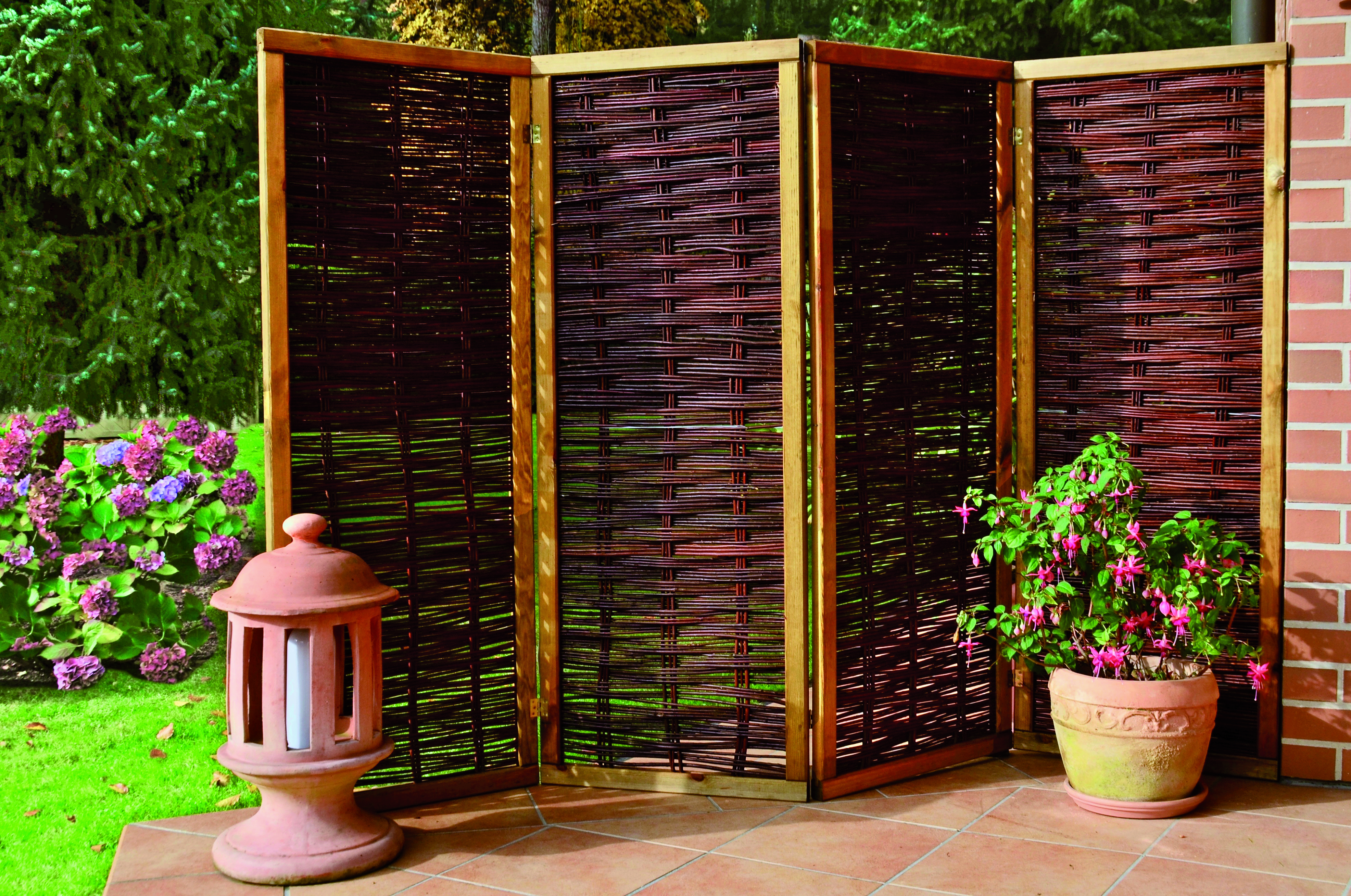 T&J PAULINA Paravent Natürlicher Sichtschutz Zaun