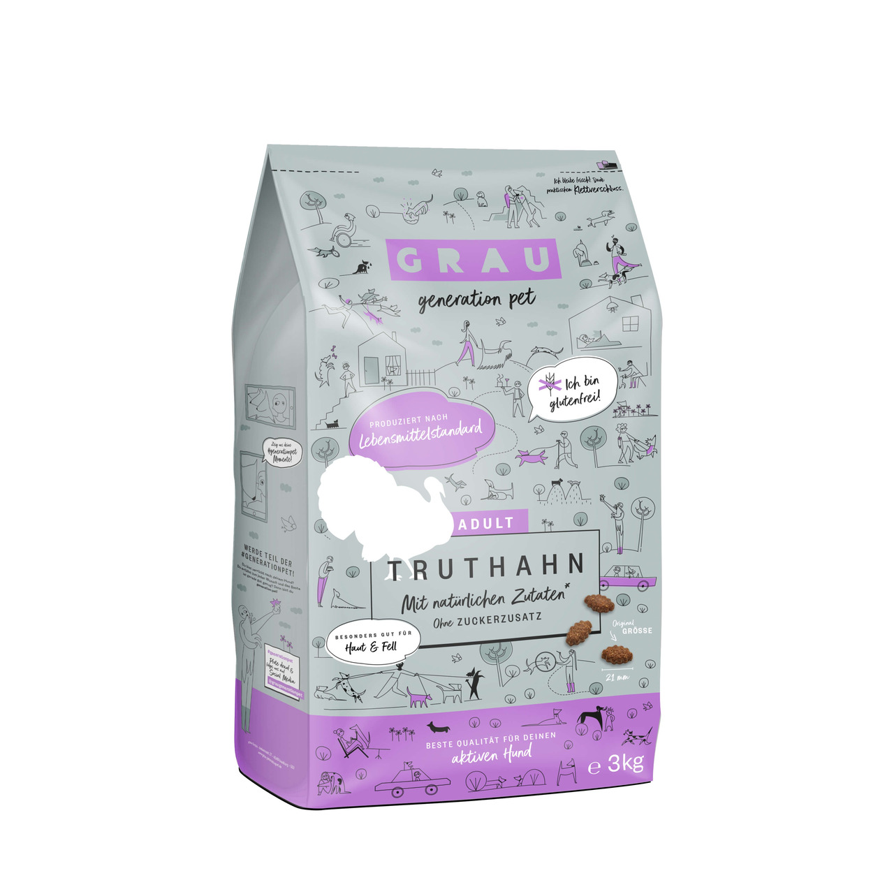 grau Hund Trockenfutter