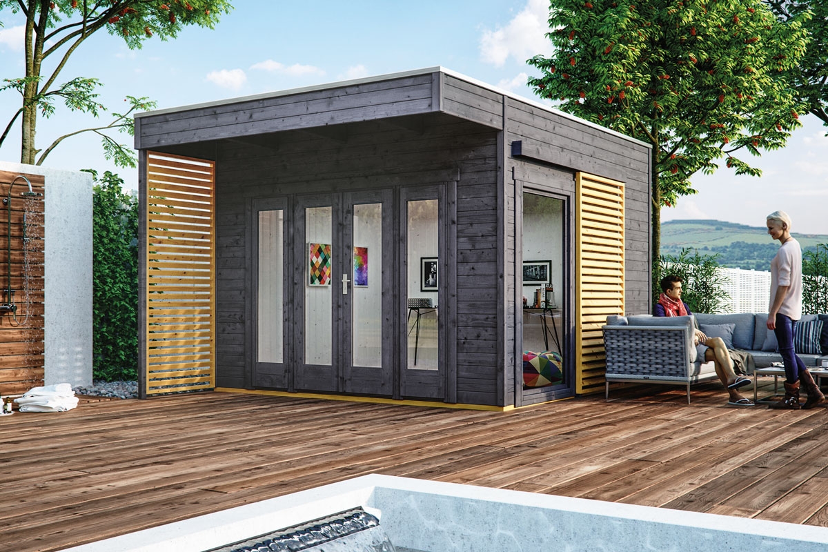 Skan Holz Blockbohlenhäuser 19 mm (optional mit Dämmung)