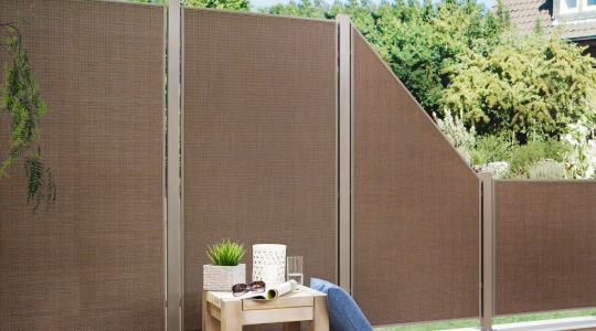NOOR Textilen & Polyrattan Sichtschutz Zaun