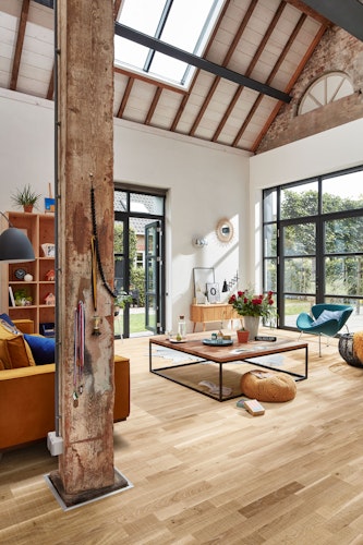 HANDMUSTER MEISTER Parkettboden MeisterParkett. longlife PC 200 9042 Eiche lebhaft weiß Vintage-Struktur, gebürstet ultramattlackiert