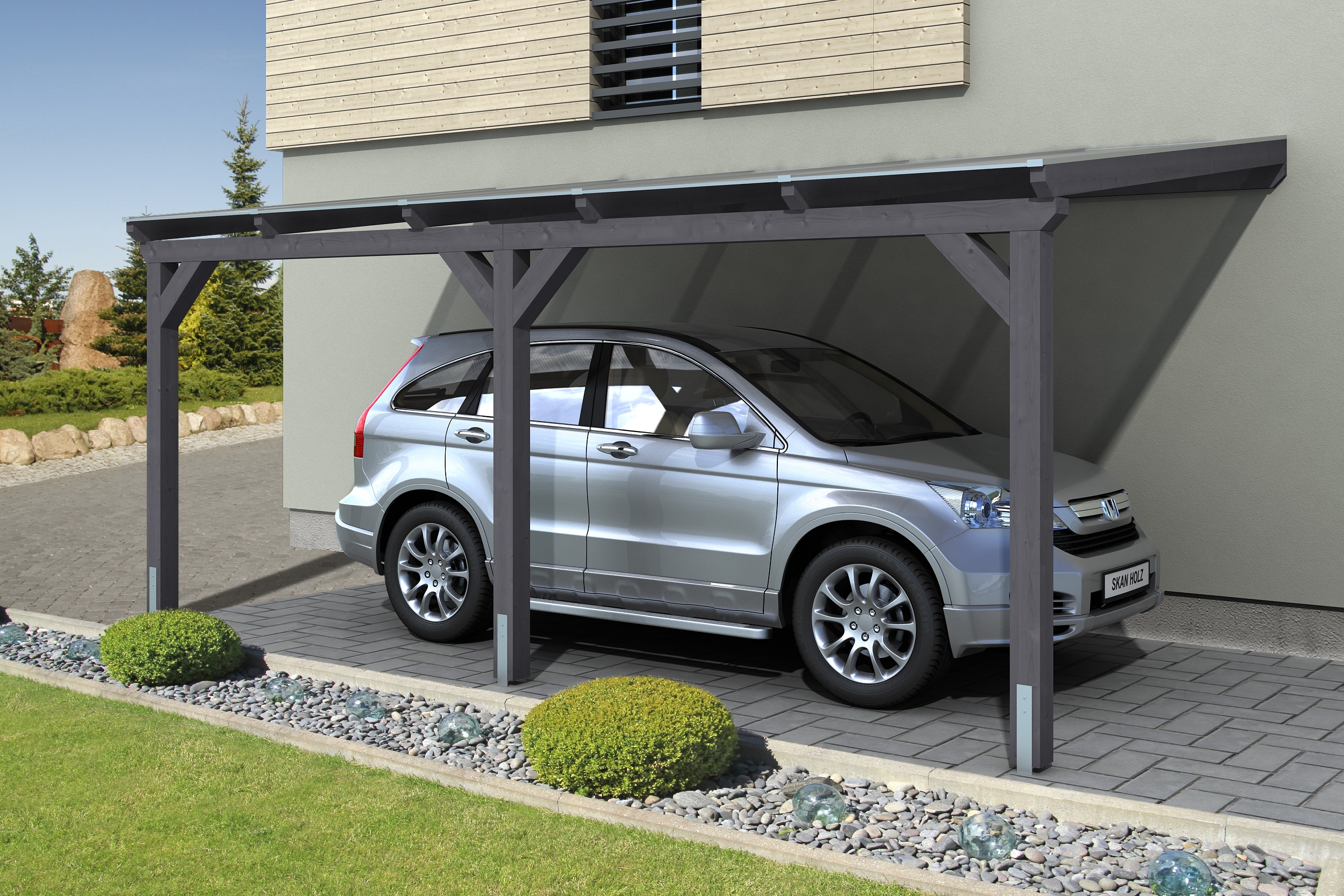 Skan Holz Carports zum Wandanbau