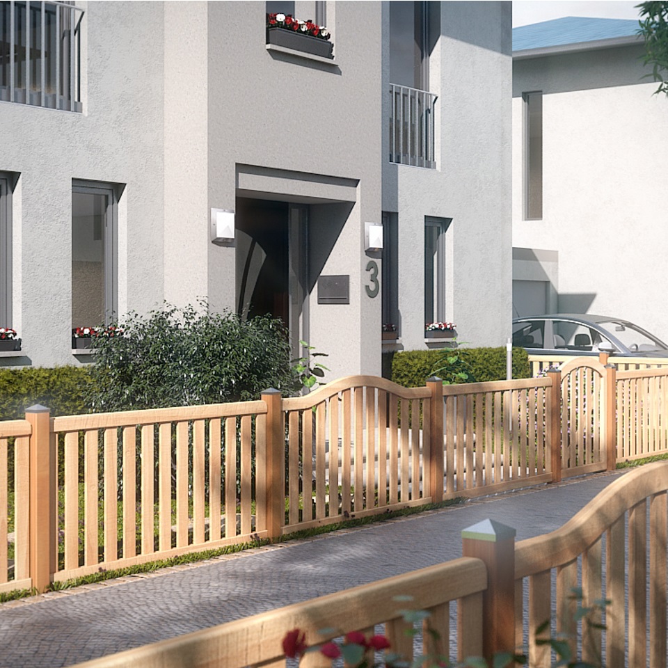 TraumGarten Holz Vorgartenzaun Serie Raja