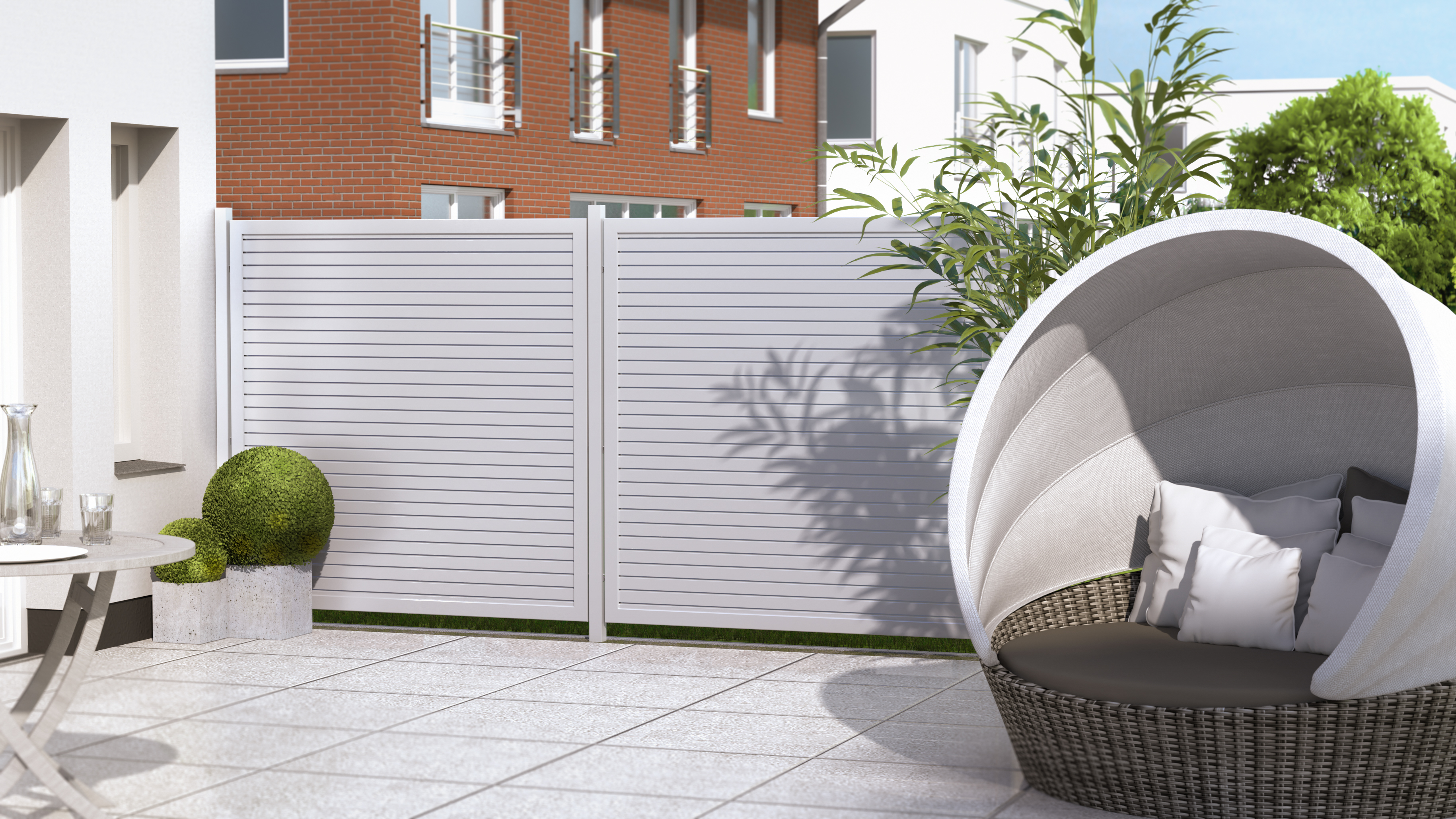 TraumGarten System Rhombus Aluminium Sichtschutz Zaun