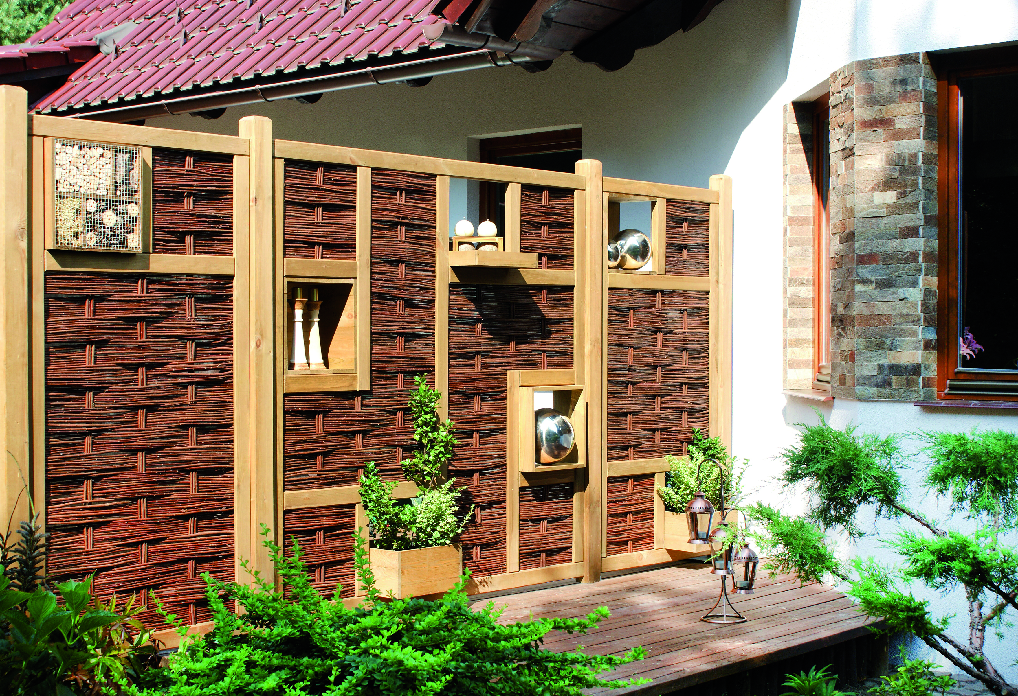 T&J LABO Natürlicher Sichtschutz Zaun