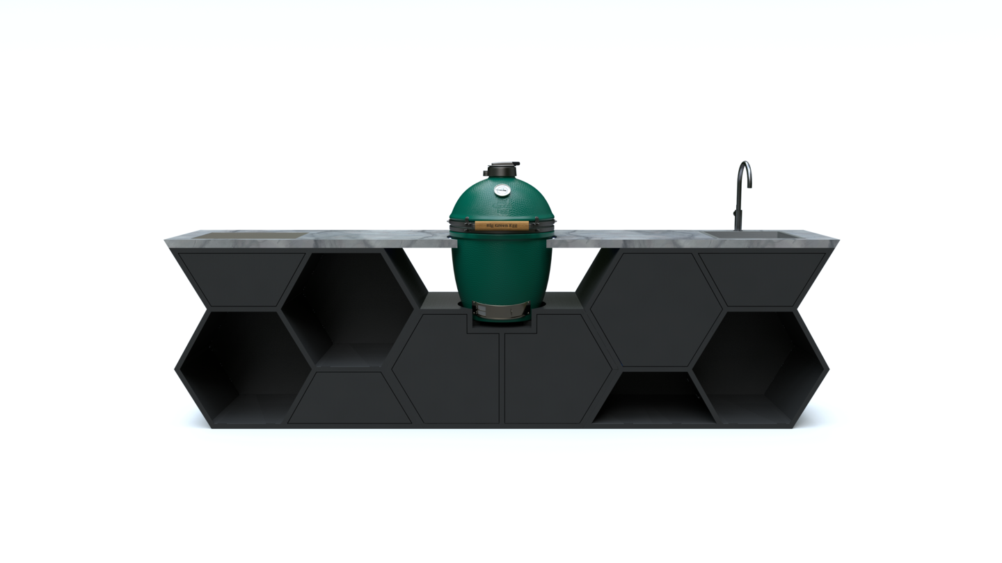 Hive Outdoorküche Designers Favorite mit Korpusfarbe Super Anodic Dusk