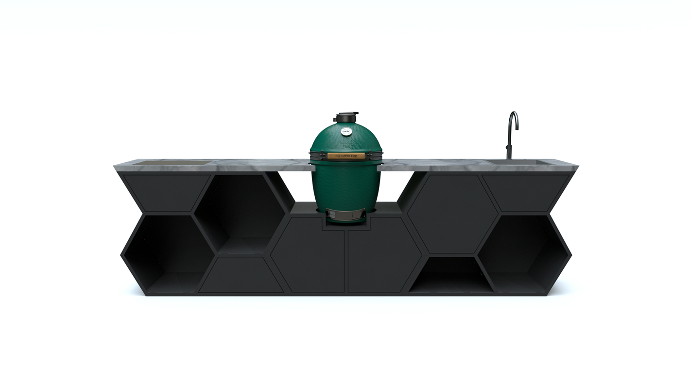 Hive Outdoorküche Designers Favorite mit Korpusfarbe Super Anodic Dusk