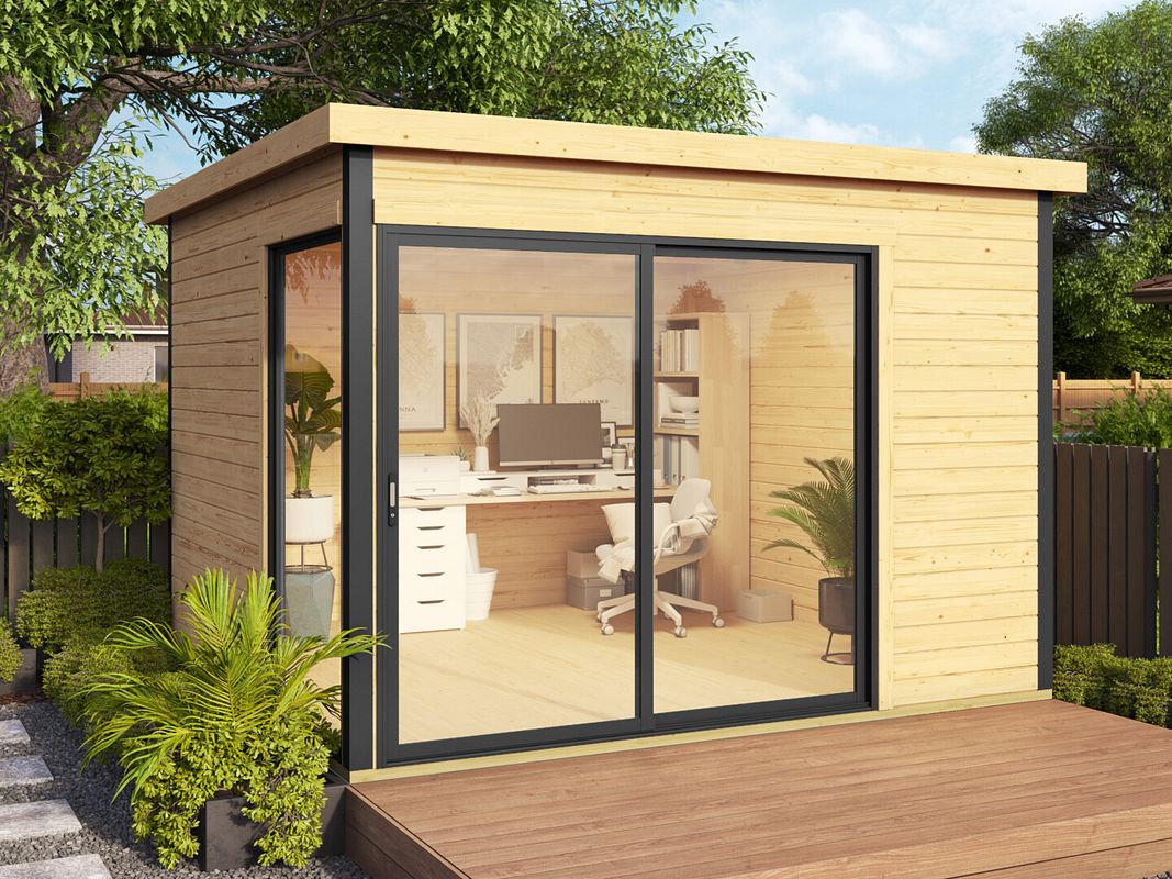 Weka Designhaus 412 Gr. 1 mit Glasschiebetür 