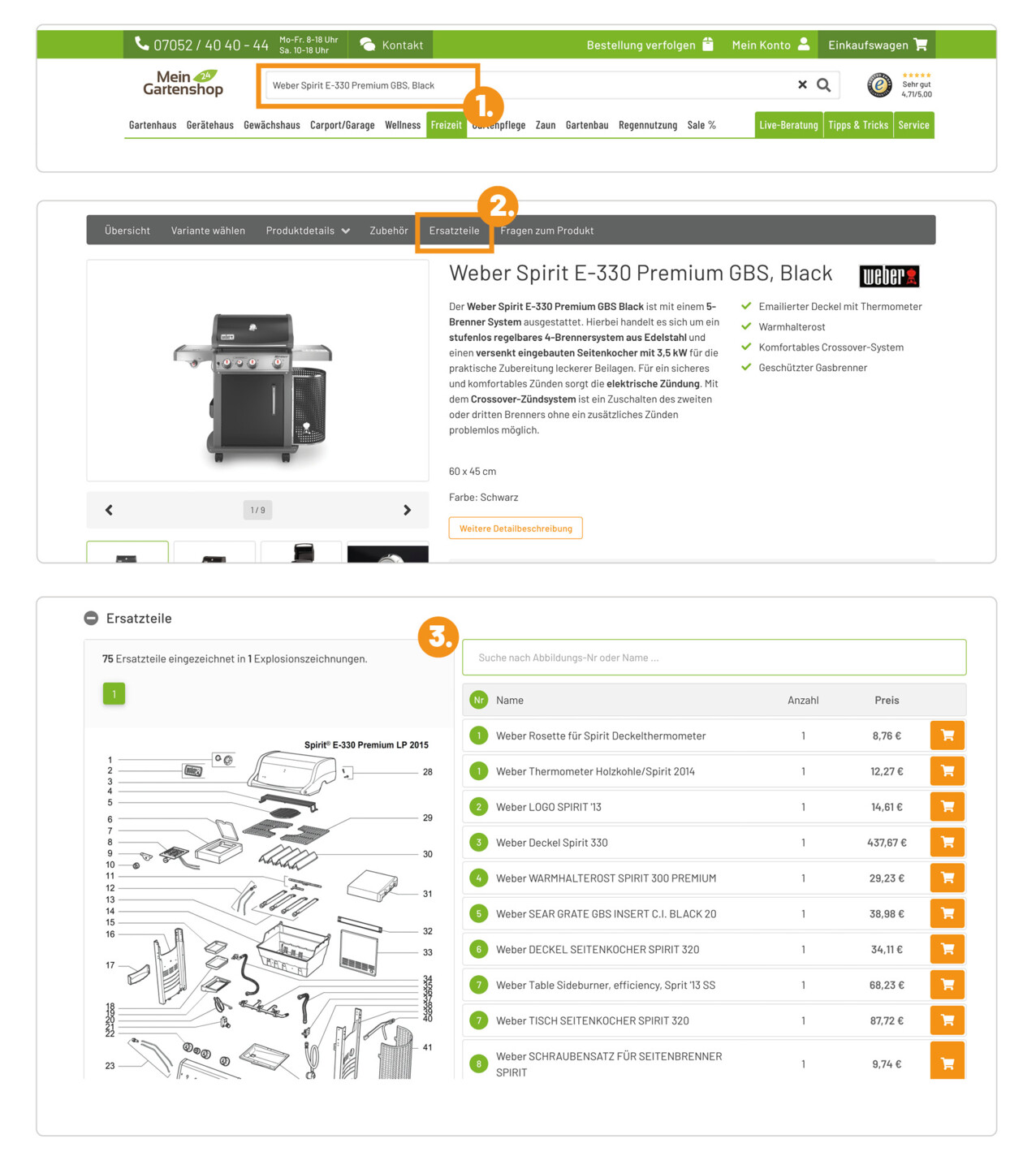 Grill Ersatzteile online bestellen