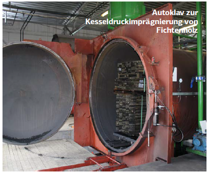 Kesseldruckimprägnierung von Fichtenholz Kesseldruckimprägnierung von Fichtenholz