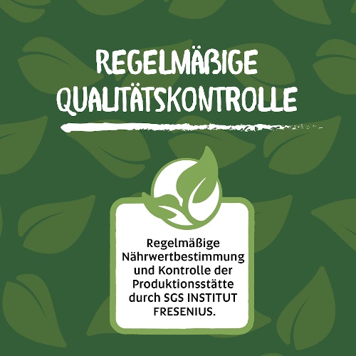DOKAS regelmäßige Qualitätskontrolle DOKAS regelmäßige Naährwertbestimmung und Kontrolle der Produzkionsstätte durch SGS INSTITUT FRESENIUS