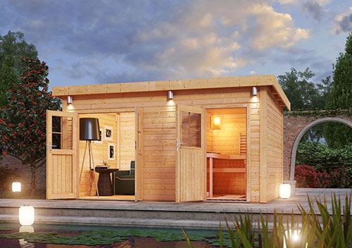 Klasse aufgeteilt: das Weka Saunahaus Nuuka