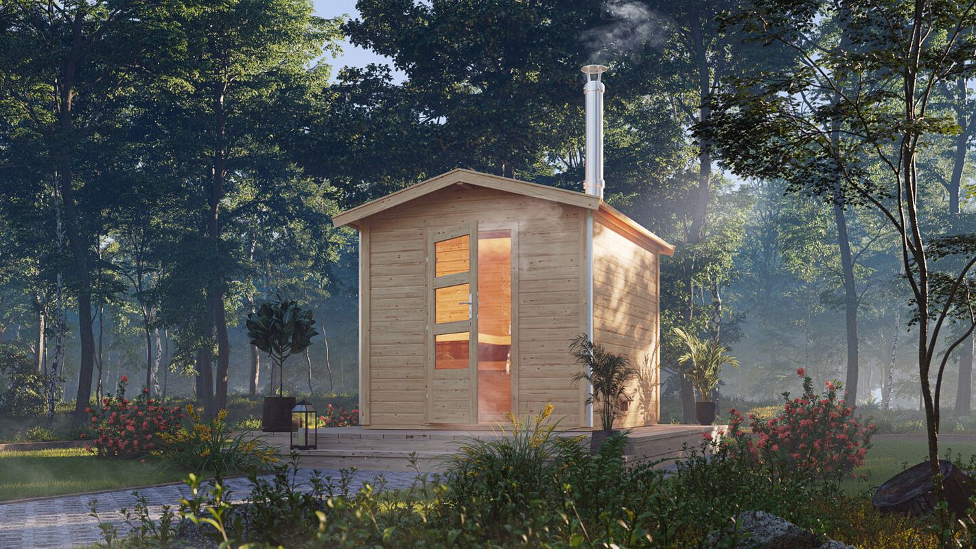 Karibu Gartensauna Bosse 1 mit Holzofen - 38 mm