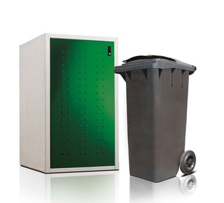 Abfalltonnen gut verstaut