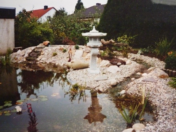 Teich mit Beleuchtung Teich mit Beleuchtung