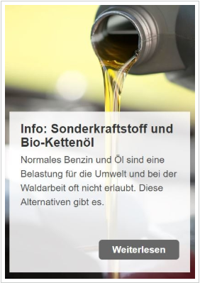 Blogbeitrag Sonderkraftstoff und Bio-Kettenöl