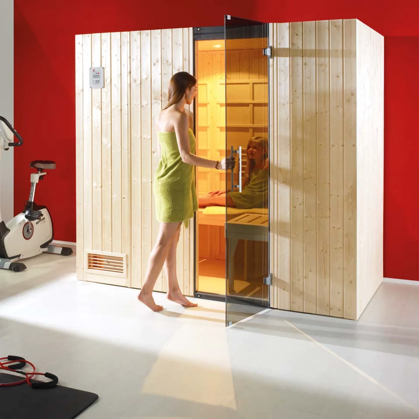 Galeriebild 1 / 4 Vorschaubild Galerie Vorschaubild Galerie Vorschaubild Galerie Vorschaubild Galerie In die Merkliste Weka Infrarotkabine / Kombikabine Uppsala inkl. 3,6 kW Ofen inkl. Flächenstrahler
