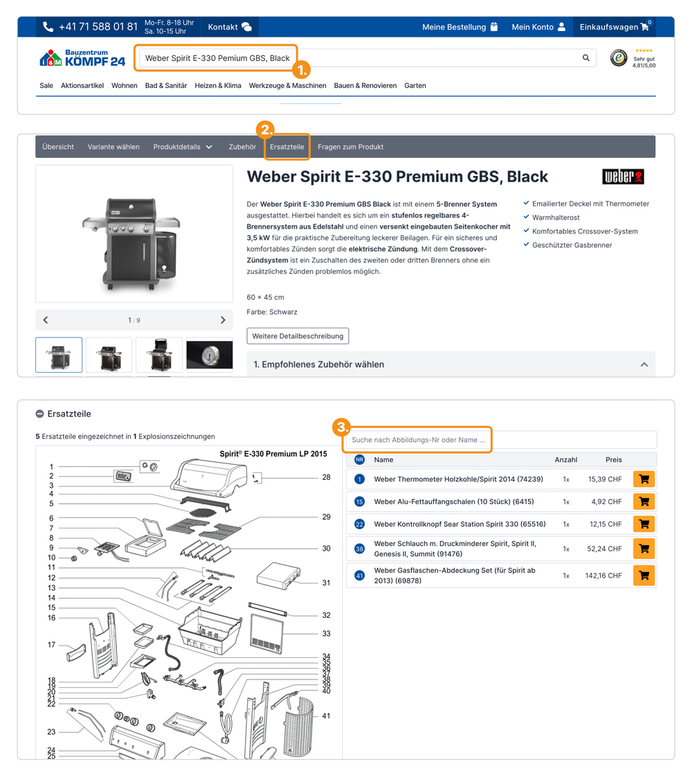 Grill Ersatzteile online bestellen
