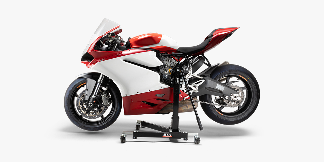 Suzuki GSX-R 750 aufgebockt mit Zentralständer EVOLIFT