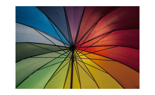 Ausschnitt eines Schirms in bunten Farben