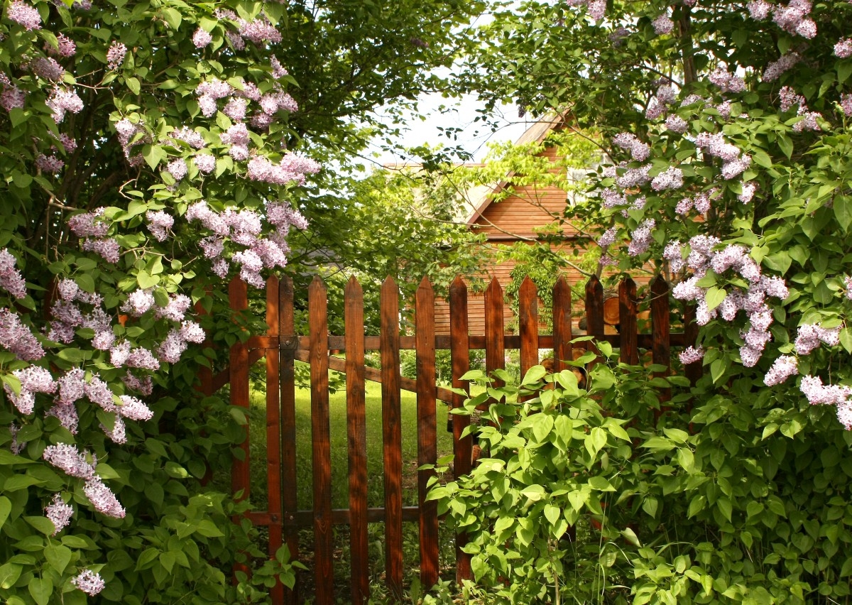 klassischer, schlichter Holzzaun in braun