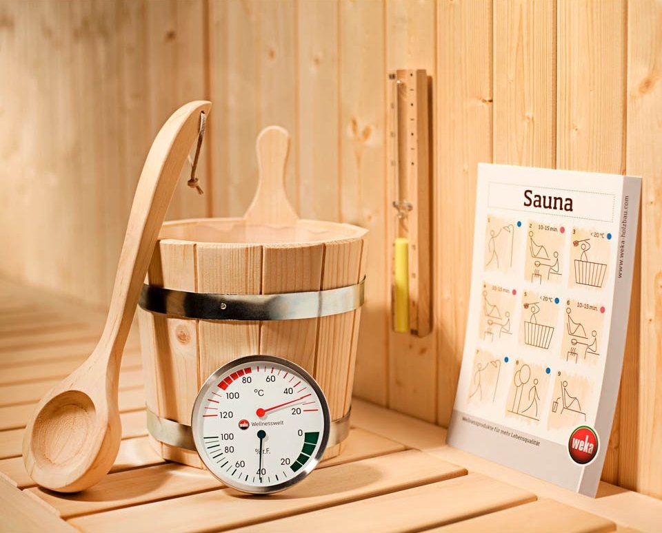 Sauna Zubehoerset von Weka Zaunazubehörset bestehend aus Aufgusskübel und Schöpfkelle