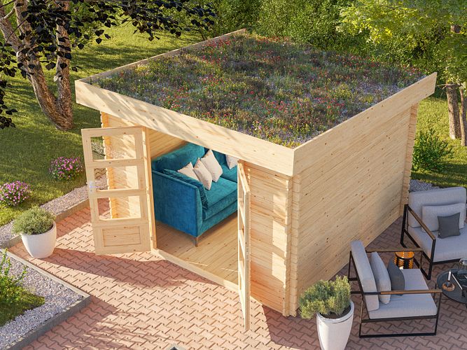 Dachbegrünung für Gartenhaus und Carport