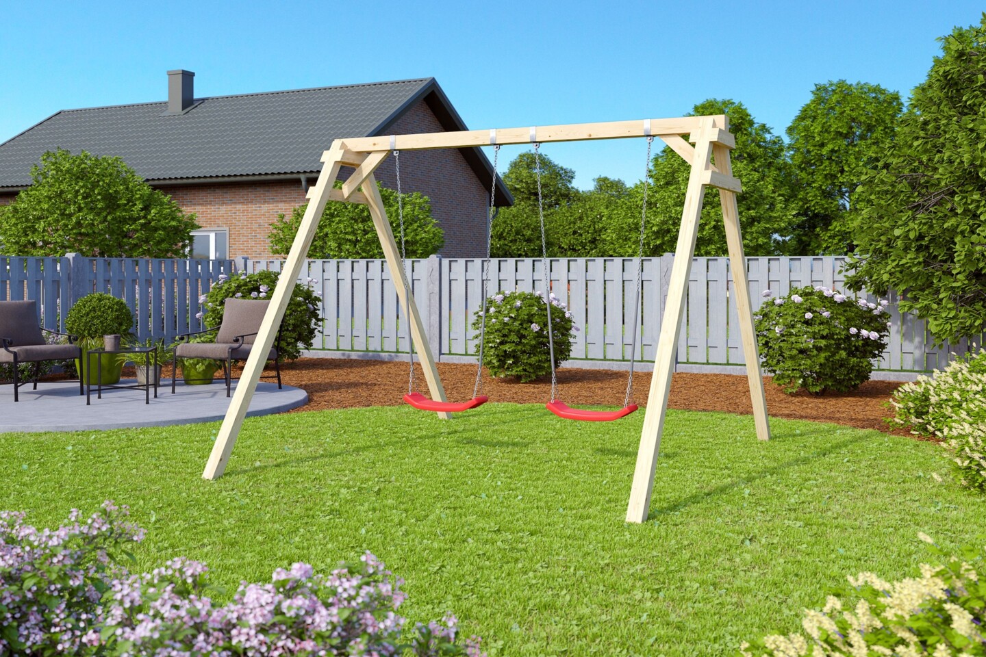 Akubi Kinderspielgerät Doppelschaukel Felix