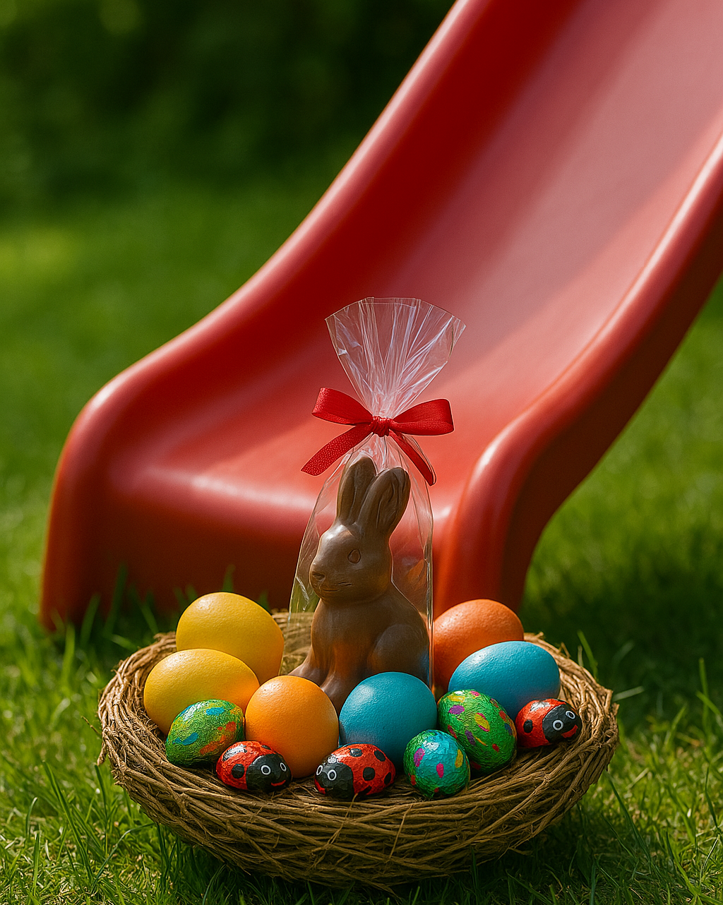 Osterhase mit Rutsche