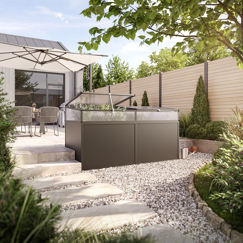 KGT Frühbeet Aufsatz für Aluminium Hochbeet 210 Profile anthrazit