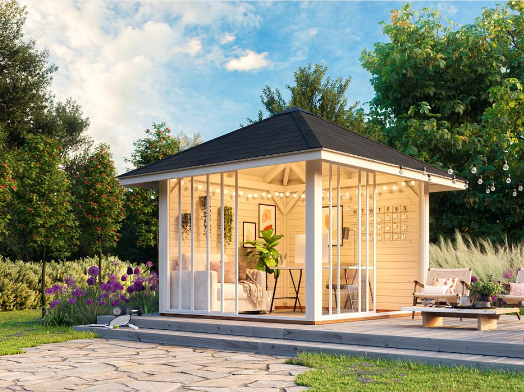 Hier zu sehen ist der Palmako Pavillon Bianca 8,3 m² Set4