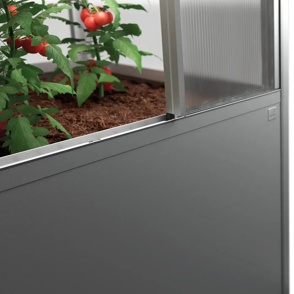 Biohort Florentina Gewächshaus: Schiebetür mit stabiler Führungsschiene