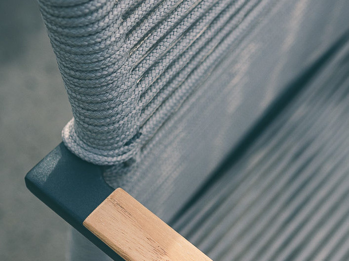 Apple Bee Stapelstuhl JAKARTA, Aluminium schwarz / Rope, verschiedene Farben