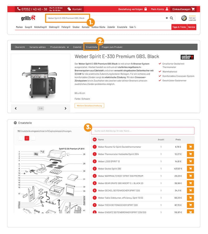 Grill Ersatzteile online bestellen Grill Ersatzteile online bestellen