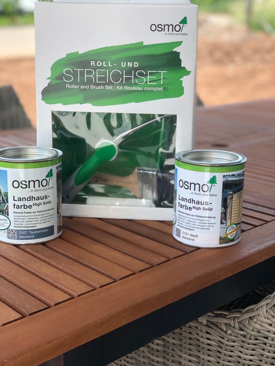 OSMO Landhausfarben mit dem OSMO Roll- und Streichset