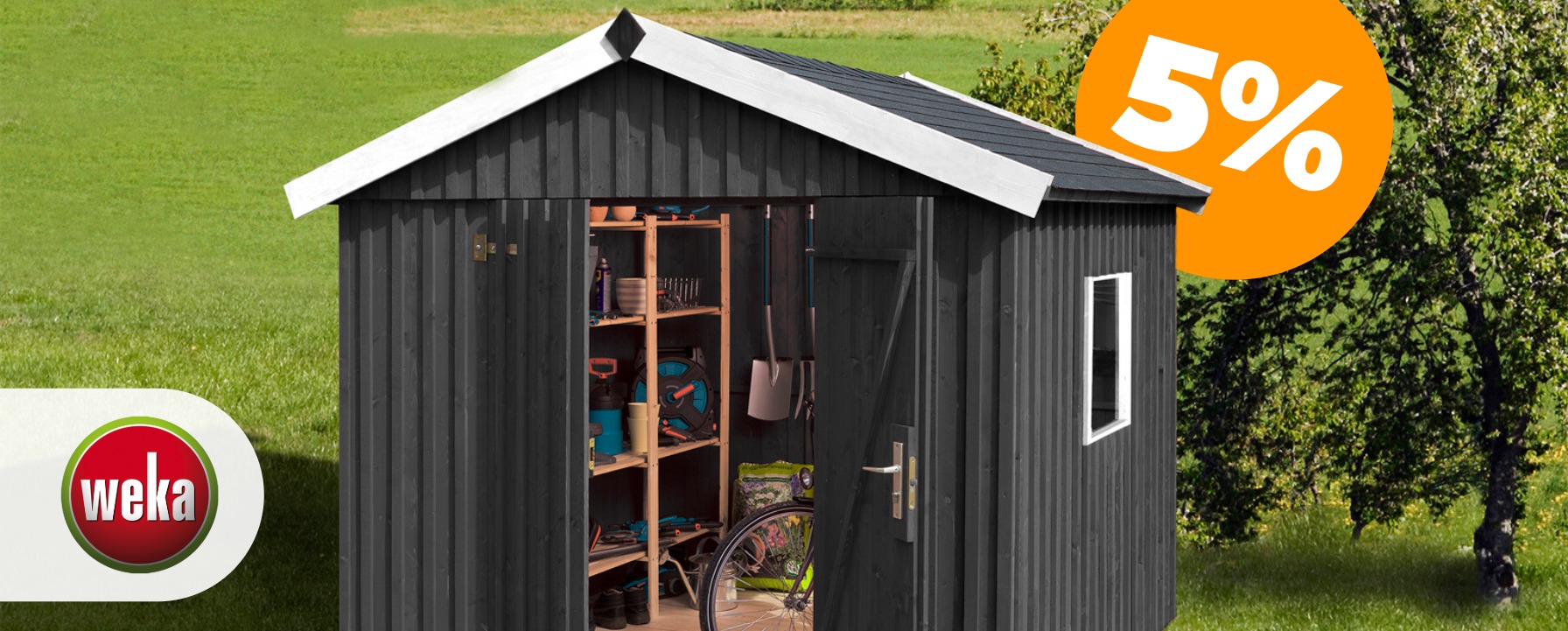 5% auf Weka Gartenhäuser