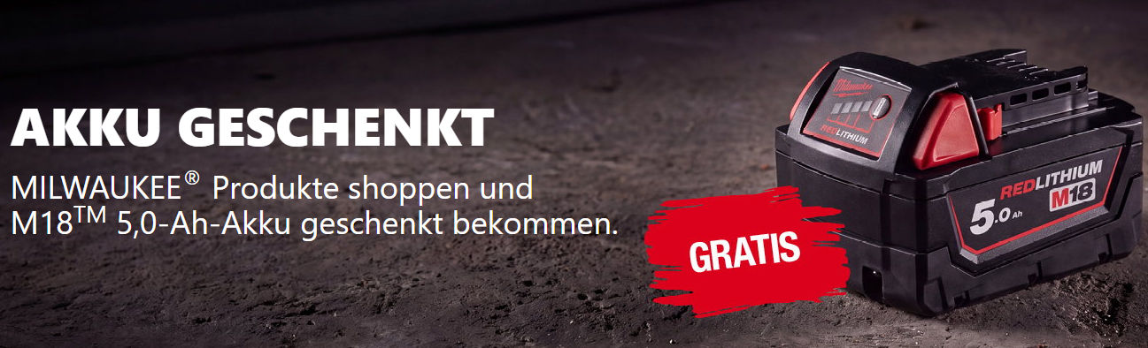 Milwaukee gratis Akku-Aktion