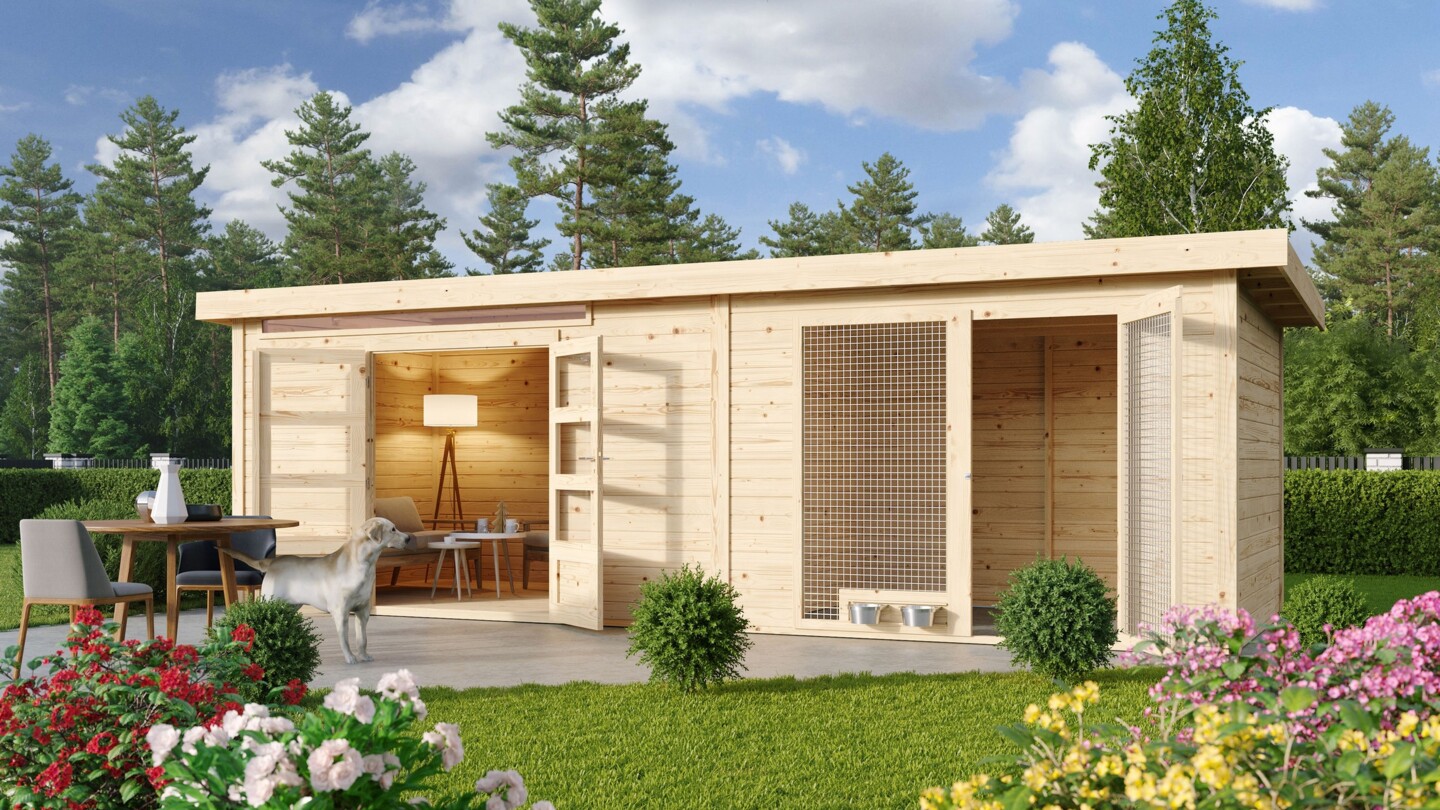 Karibu Hundewzinger Carlo mit Anbaudach