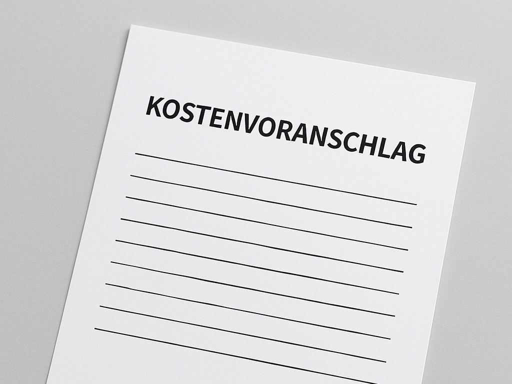 Kostenvoranschlag Kostenvoranschlag