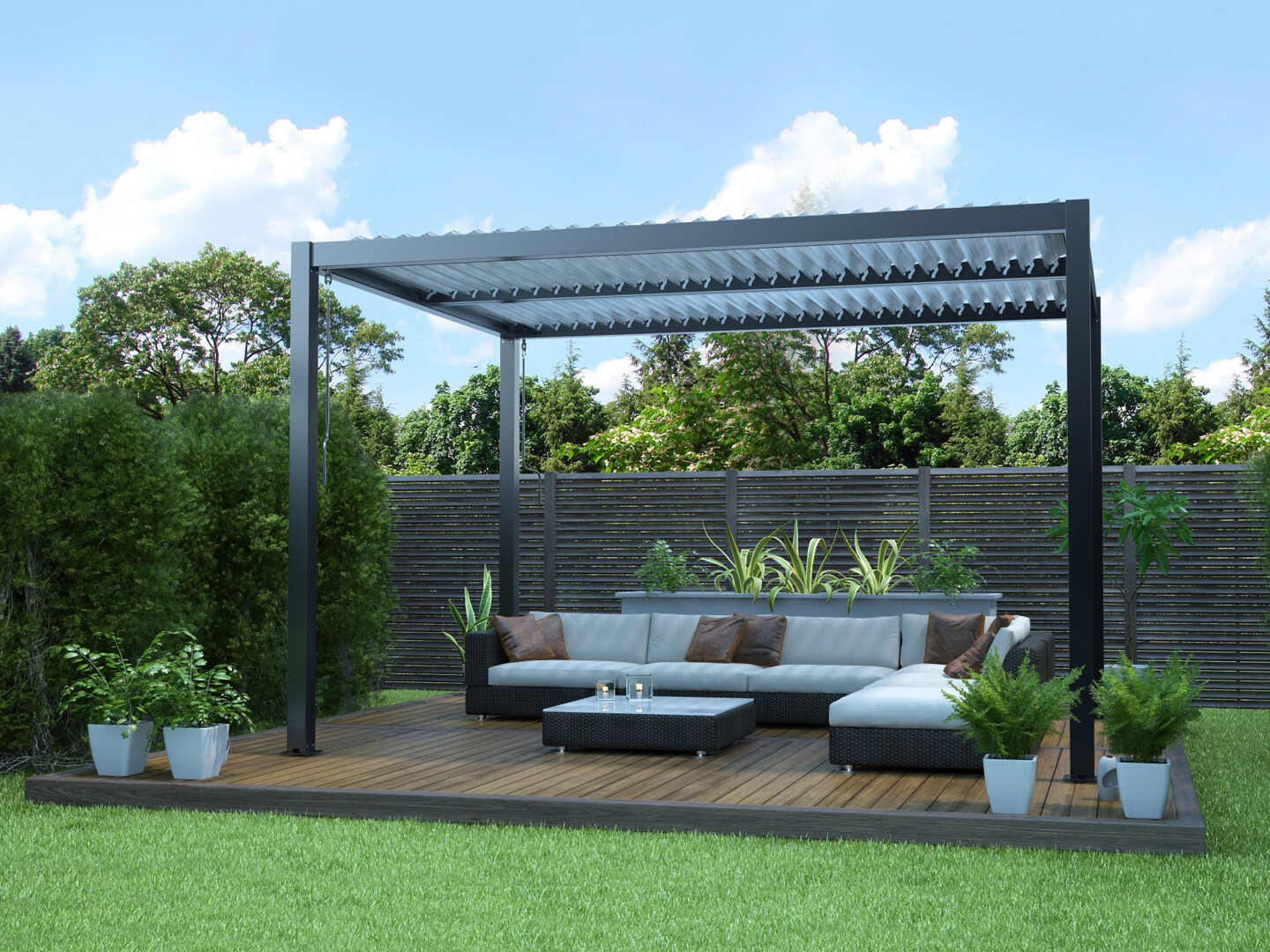 Weka Aluminium Pavillon/Pergola inkl. Lamellendach