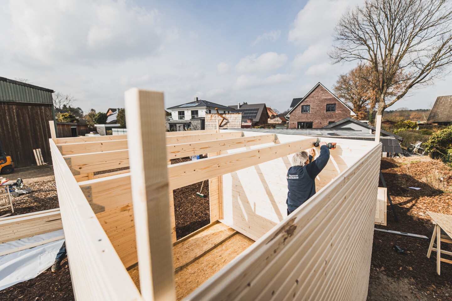 Die Dachsparren tragen die Dachkonstruktion