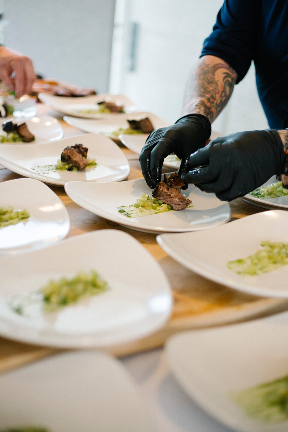 Das Brisket wird schön dekoriert