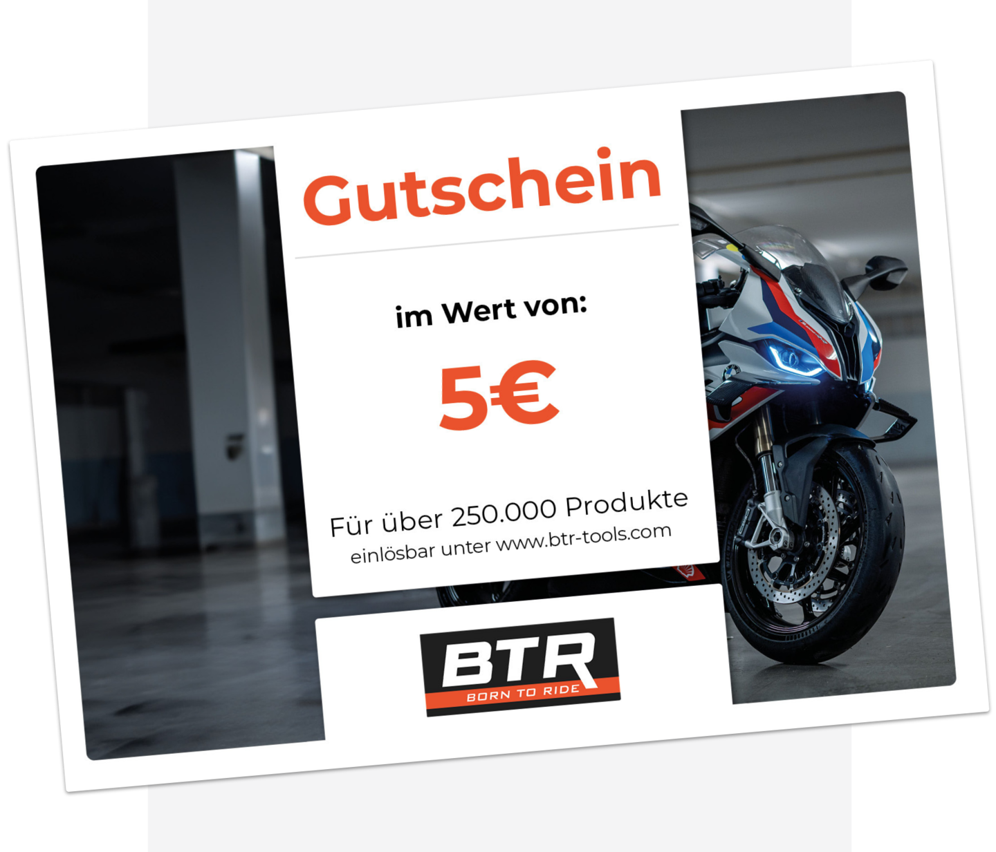 Du bekommst einen 5€-Gutschein bei Anmeldung zum BTR-Newsletter