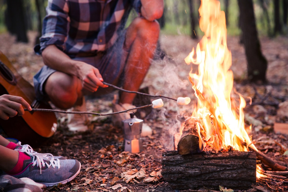 Feuer im Wald ist verboten! Im Wald darf in den meisten Fällen aufgrund der Waldbrandgefahr nicht gegrillt werden.