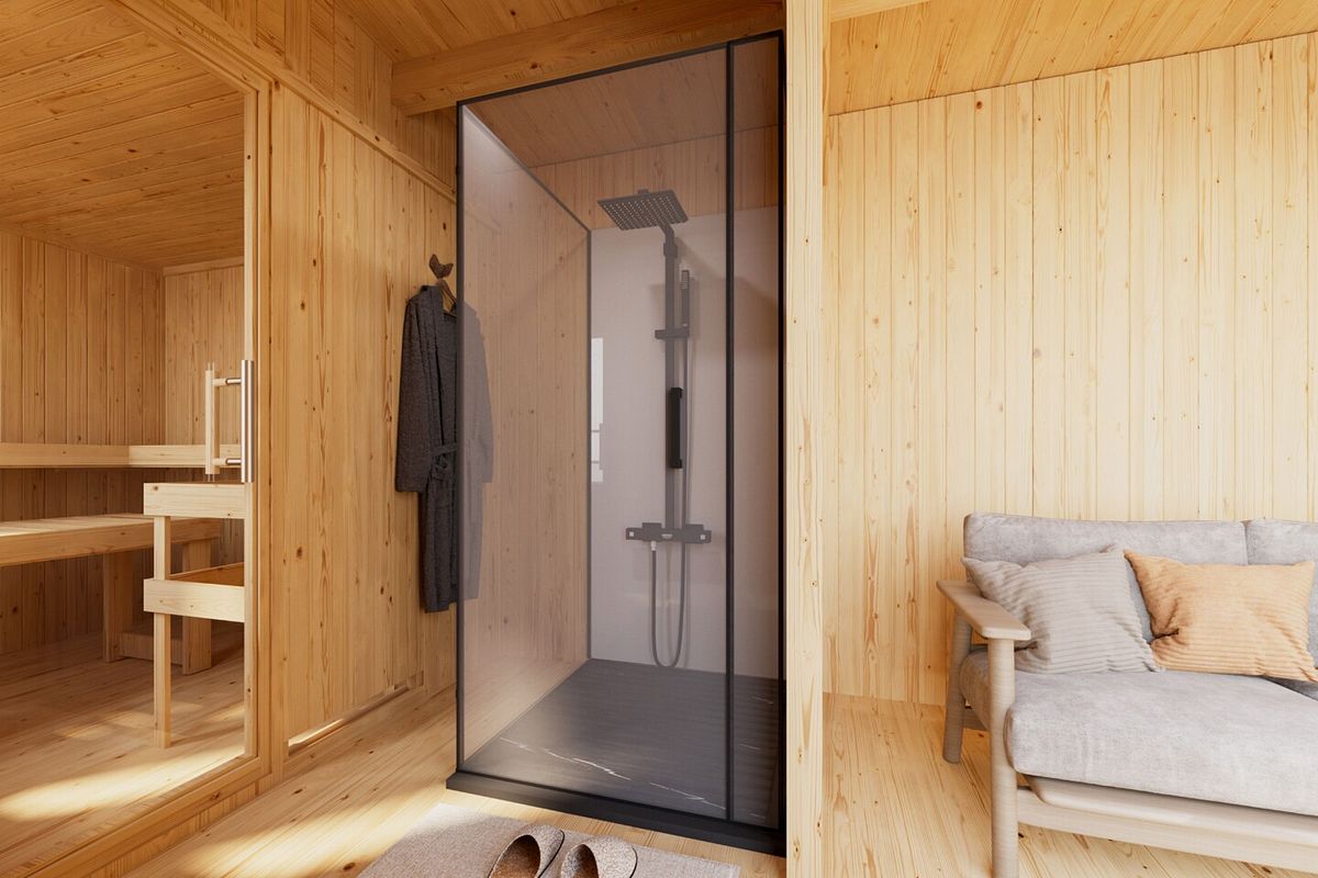 Karibu Design Saunahaus Monterey Blackline