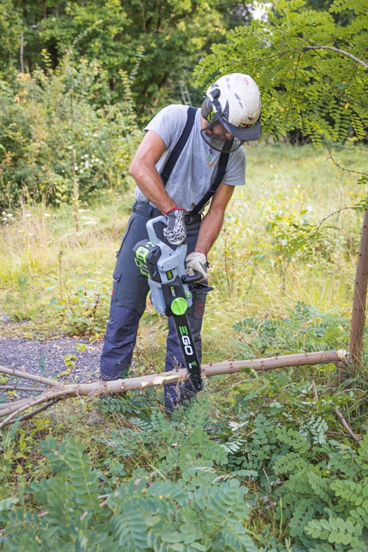 Entasten EGO Power Kettensäge mit Akku