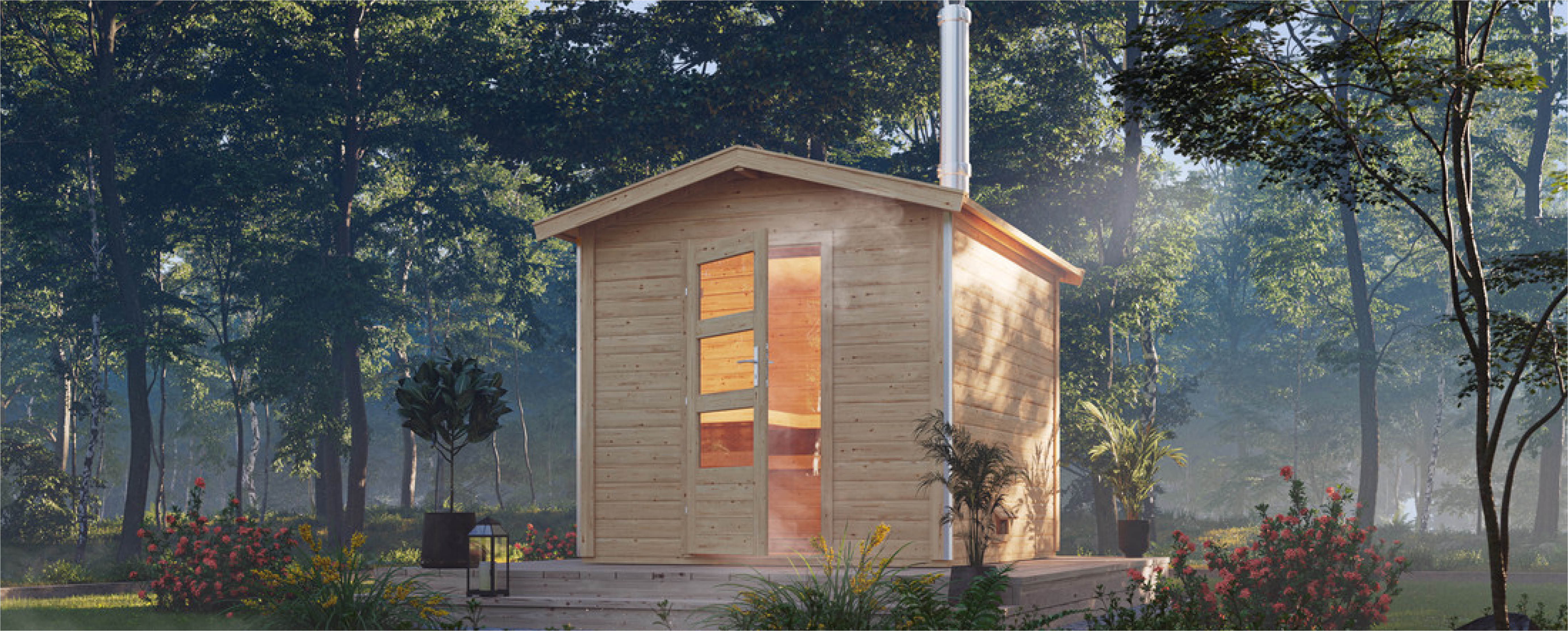 Gartensauna mit Holzofen