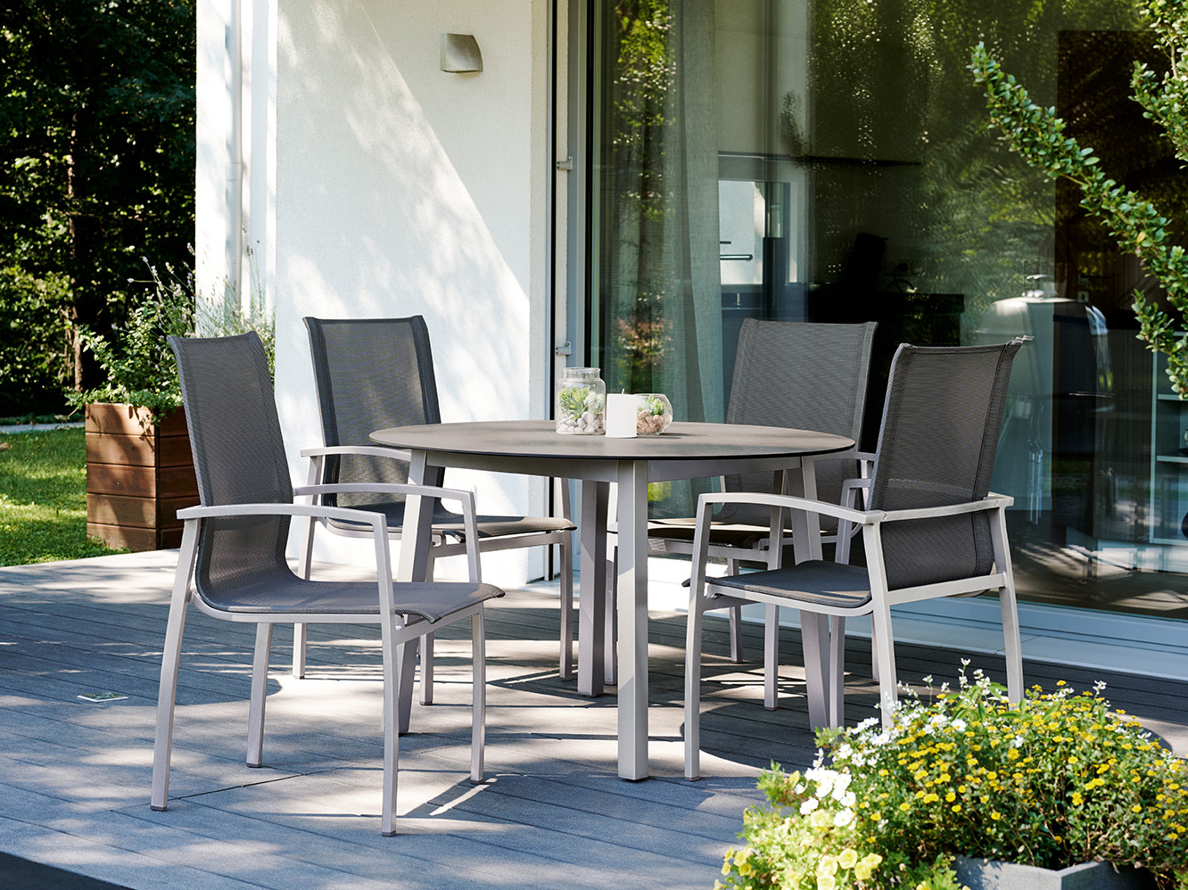 Sieger Lofttisch Polytec Rundrohr